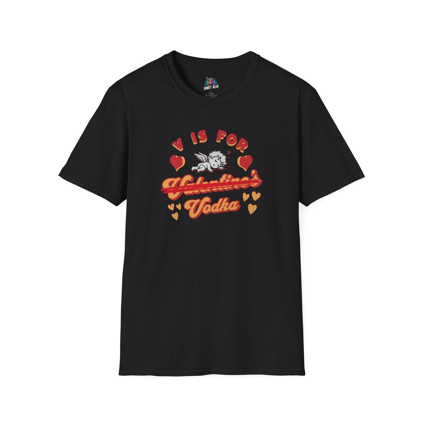 "V is for Vodka" T-Shirt – Love is Overrated, But Drinks Aren’t!