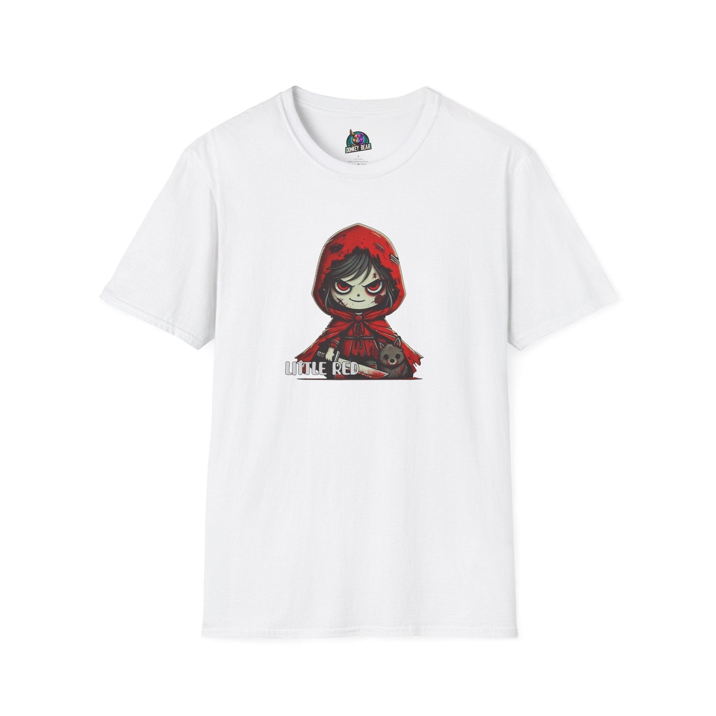 Creepy Red Riding Hood T-shirt with dark twist graphic design.