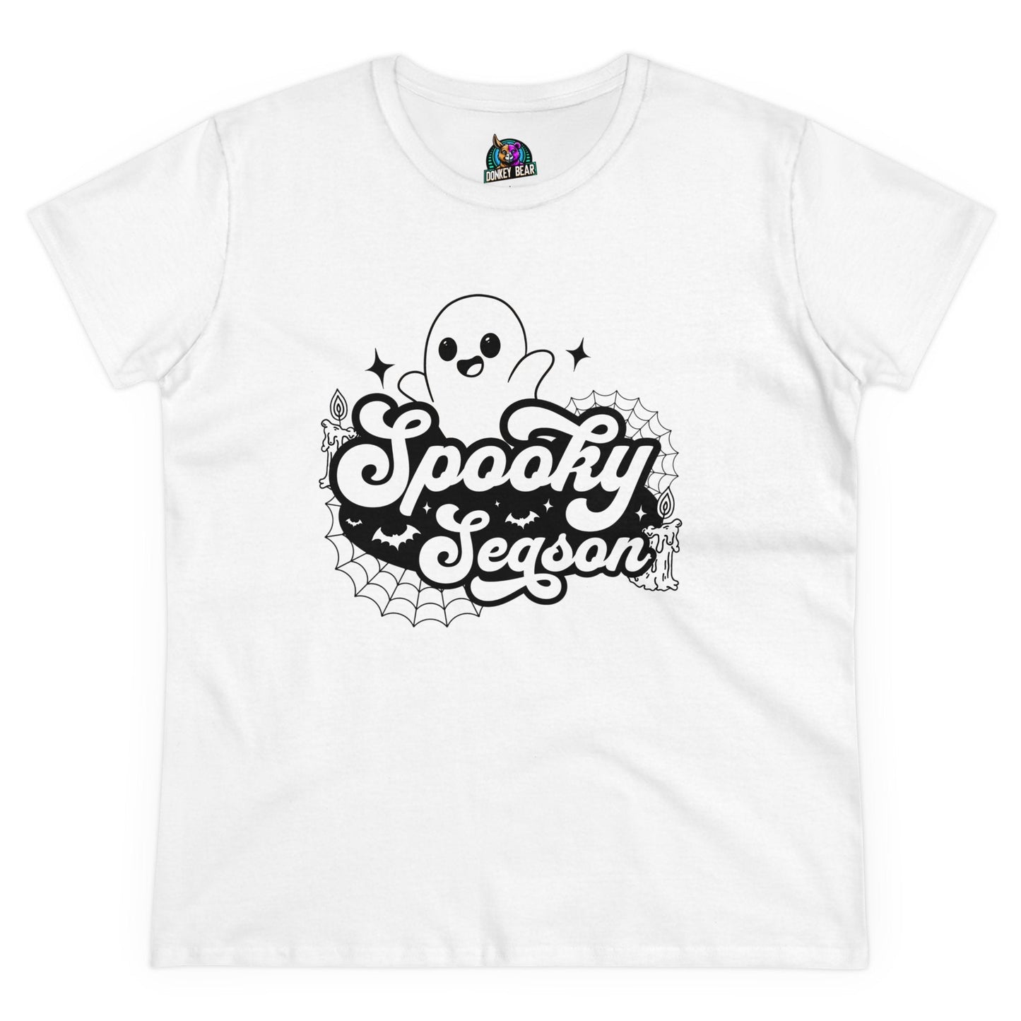 "Spooky Season" T-Shirt with ghost and web design for Halloween vibes.