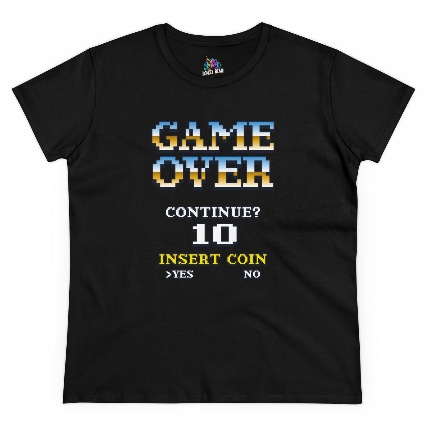 Woman's "Game Over" T-Shirt with gaming design, perfect for gamers.