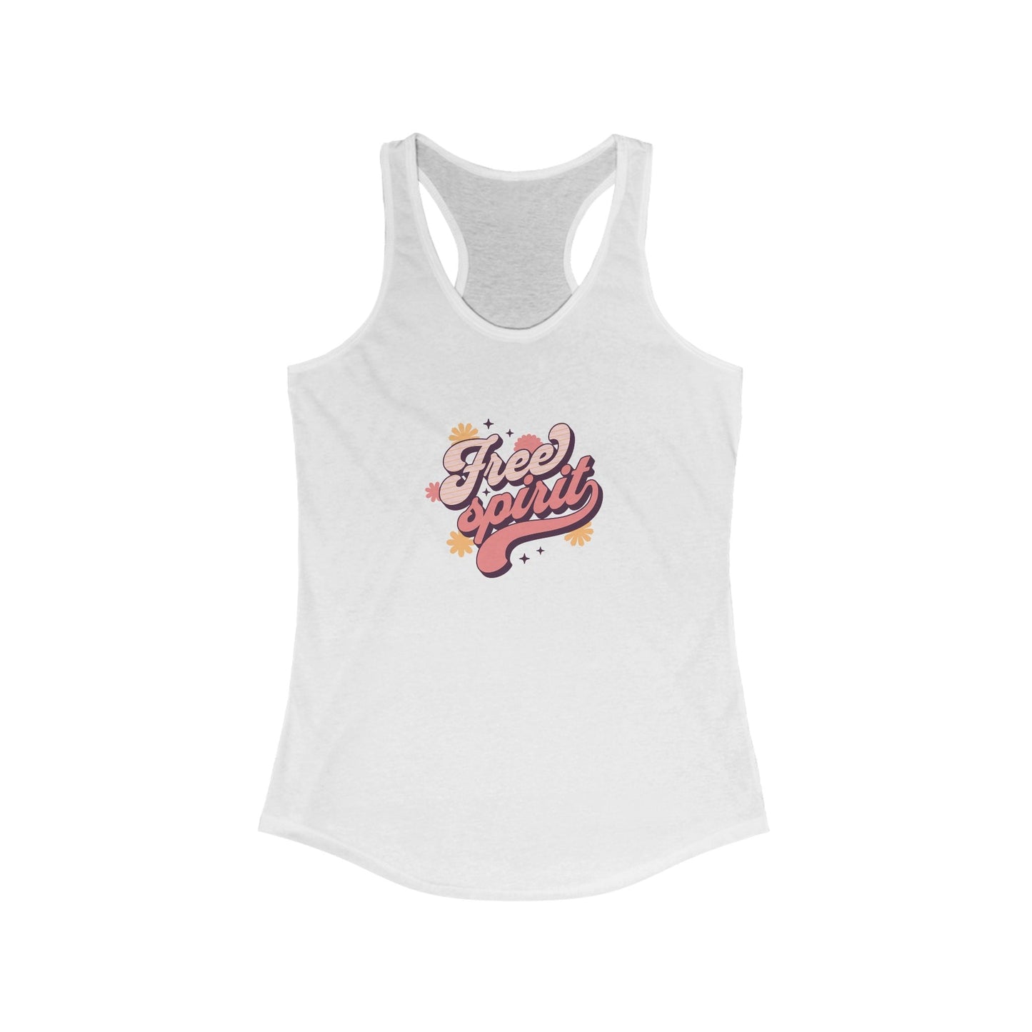 Free Spirit tank top with retro design and carefree energy.