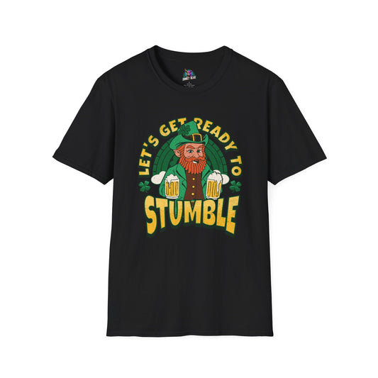 "Let’s Get Ready to Stumble" party T-shirt with fun design.