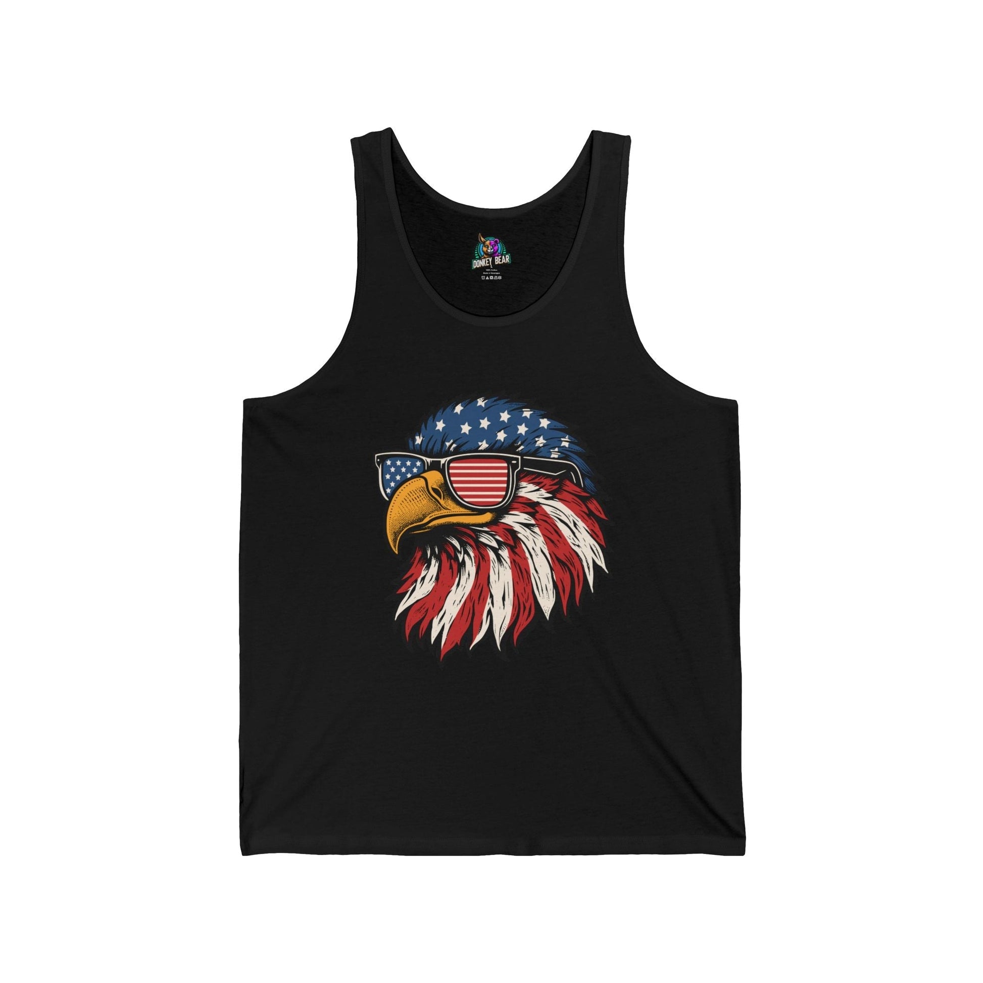American Eagle Tank Top featuring bald eagle with American flag design.