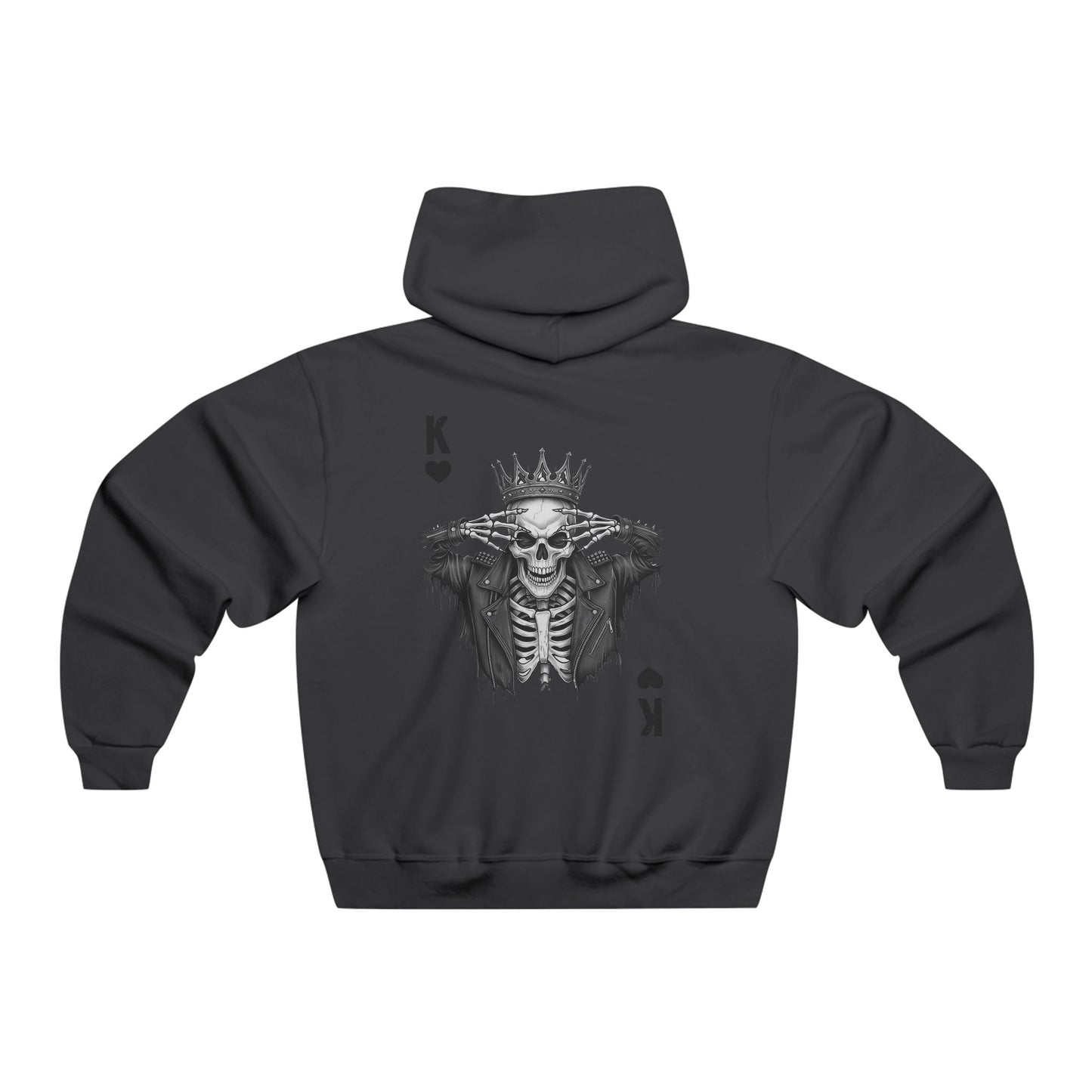 Skeleton King of Hearts Hoodie – Rule the Afterlife in Style