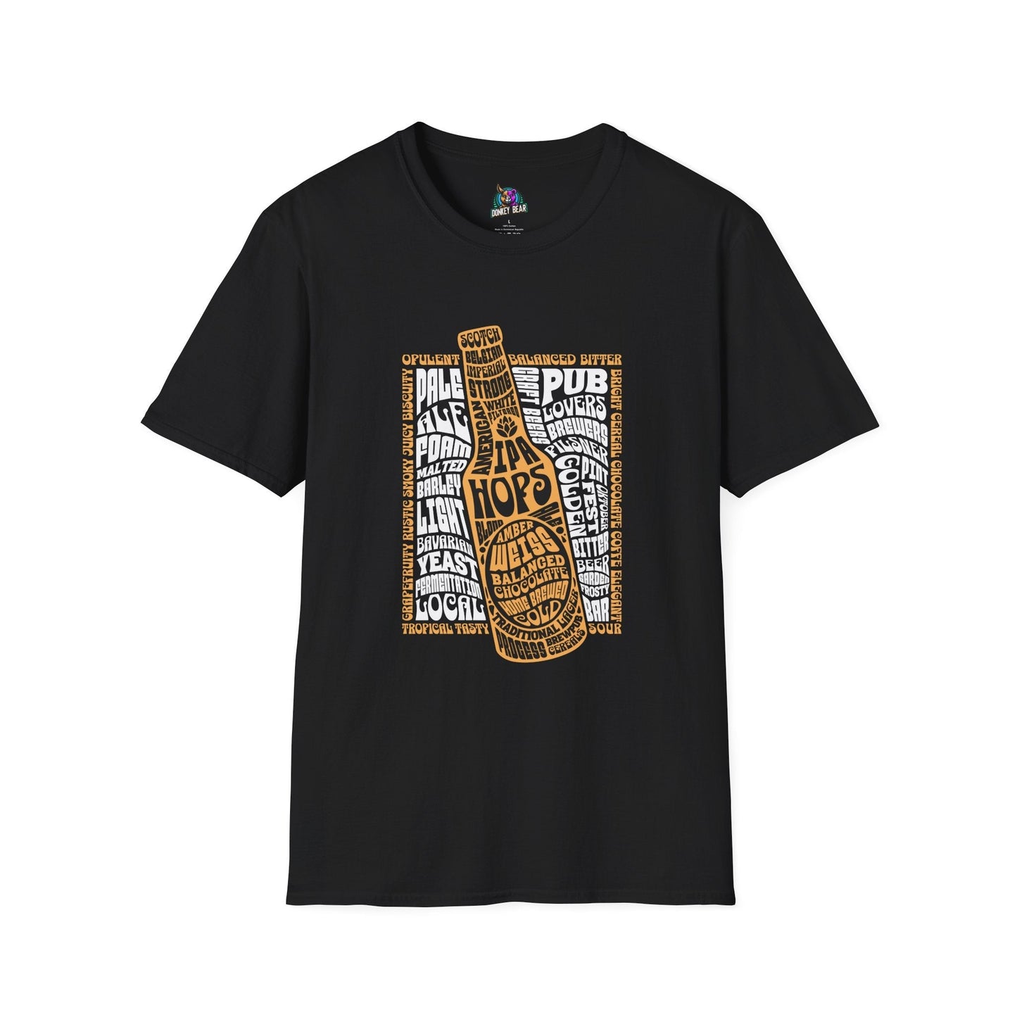 Beer Type Bottle design T-shirt for beer lovers.