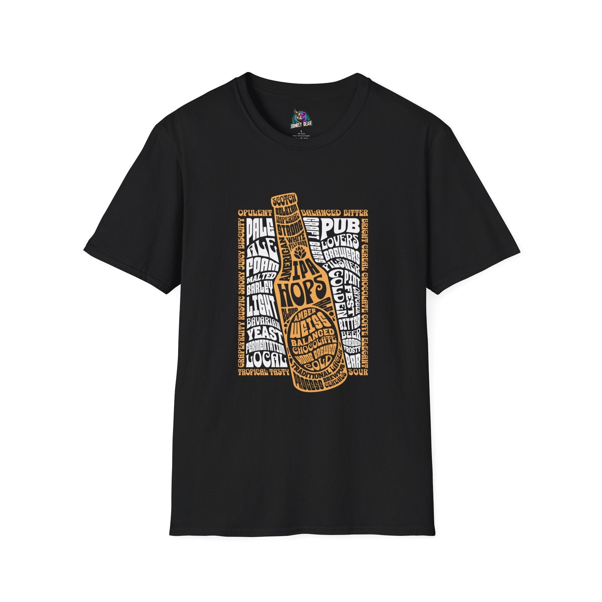 Beer Type Bottle design T-shirt for beer lovers.