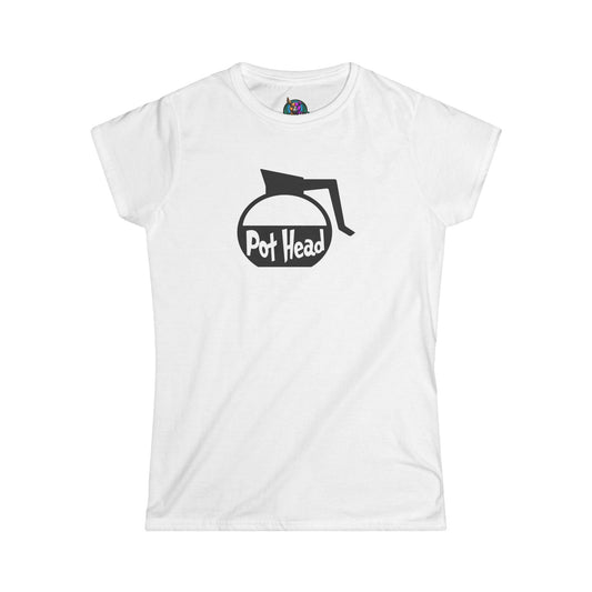 Pot Head T-shirt with coffee pot design for women.