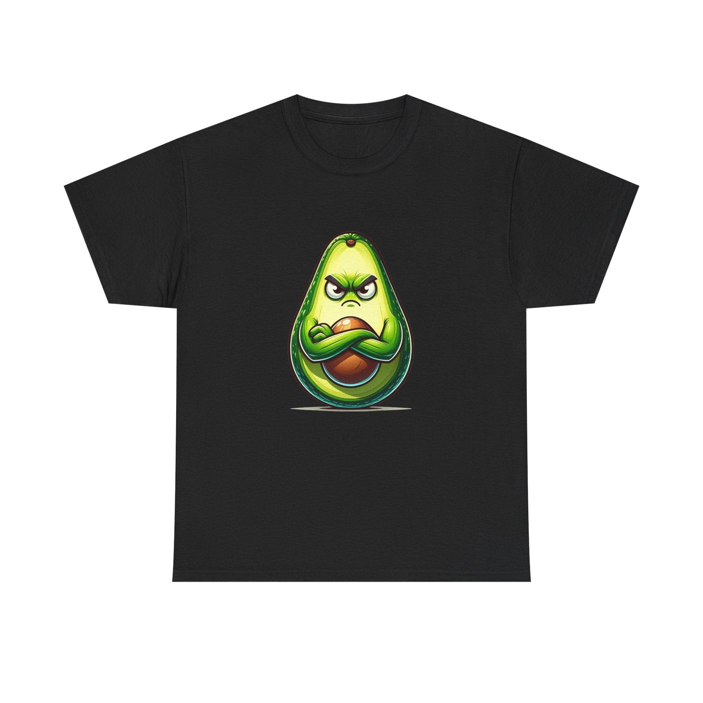 Angry Avocado T-Shirt featuring a grumpy avocado design.
