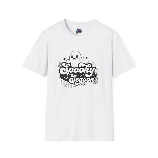 Spooky Season T-shirt with ghost graphic and Halloween theme.