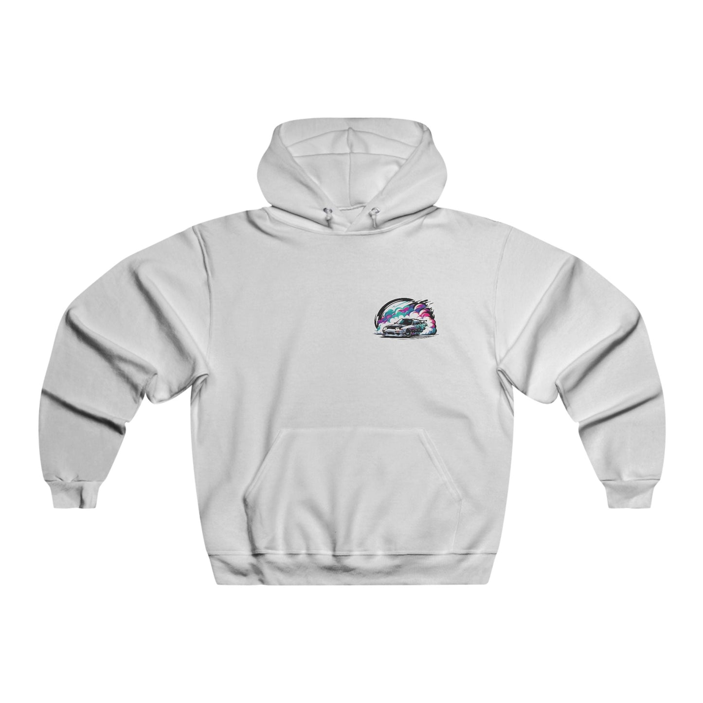 Drift King Hoodie with high-octane drifting car design, perfect for motorsport enthusiasts.